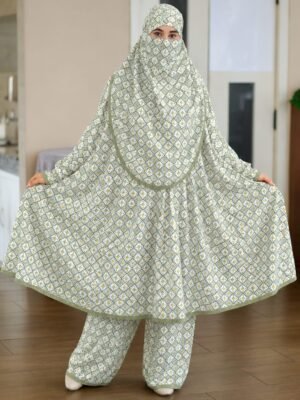 Modern Khimar Plazo Set for Women – Lightweight Breathable Hijab | Islamic Modest Clothing