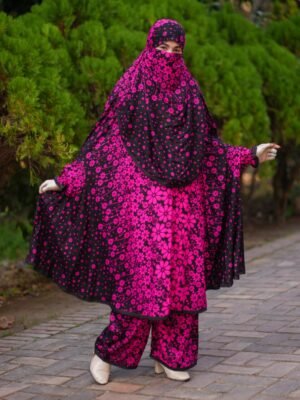 Modern Khimar Plazo Set for Women – Lightweight Breathable Hijab | Islamic Modest Clothing