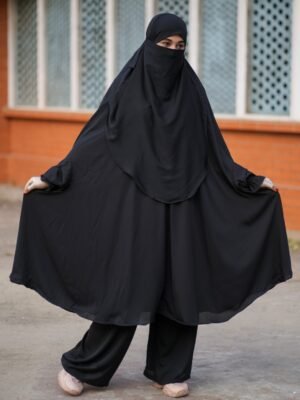 Modern Khimar Plazo Set for Women – Lightweight Breathable Hijab | Islamic Modest Clothing